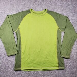 Marmot Shirt Mens Large Green Athletic Long Sleeve Base Layer Waffle Ski Hike